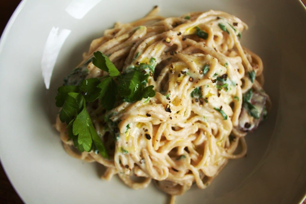 Spaghetti Carbonara vegan mit Räuchertofu | Vegane Rezepte