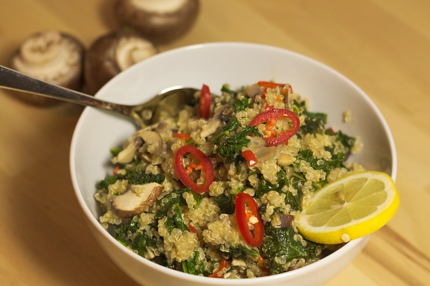 Quinoa mit Grünkohl und Pilzen | Vegane Rezepte