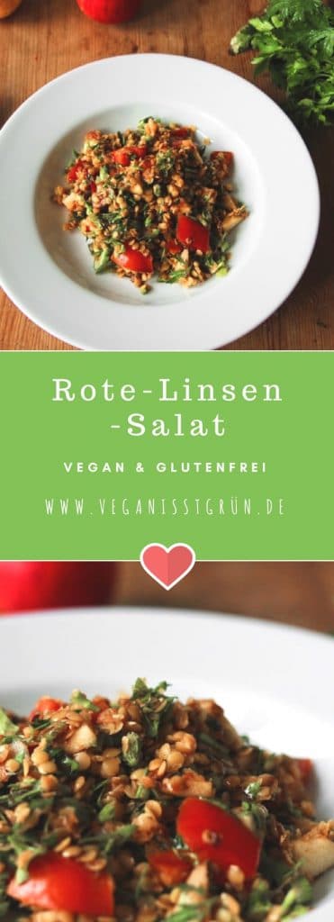Rote-Linsen-Salat vegan und glutenfrei mit Petersilie-min