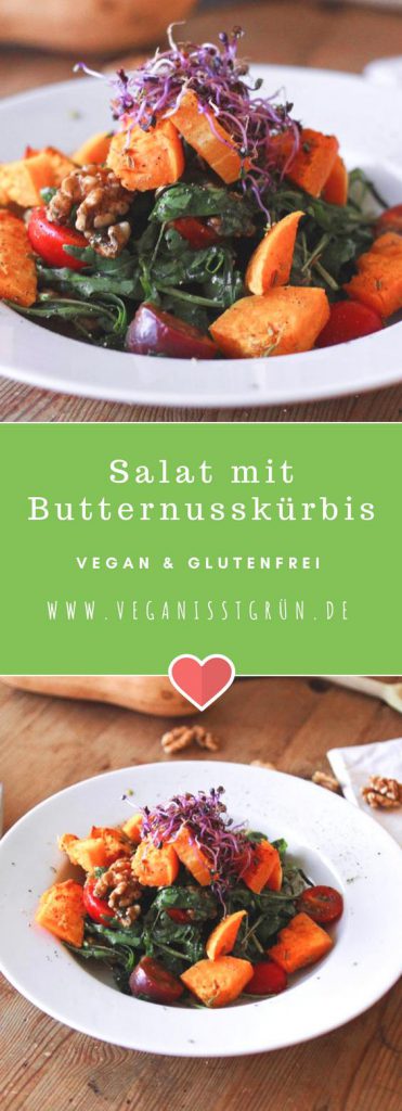 Pinterest Salat mit Butternusskürbis vegan & glutenftrei