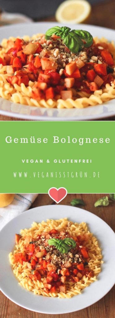 Gemüse Bolognese vegan & glutenfrei